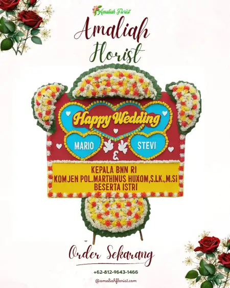 Papan Bunga Pernikahan Warkar